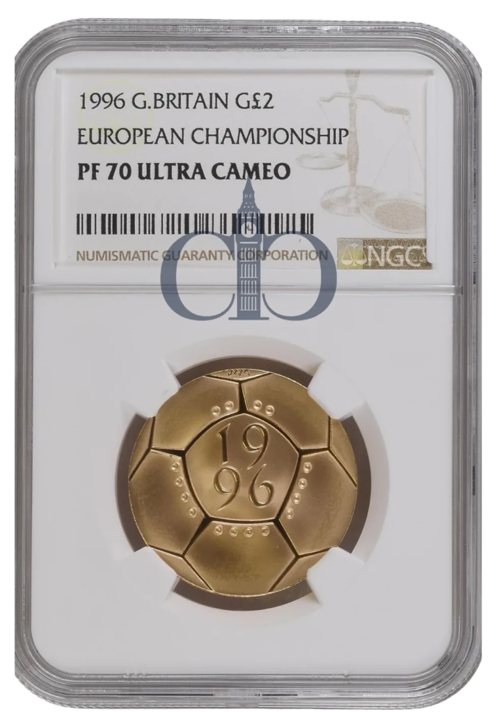 1996 £2 European Championship Proof reverse