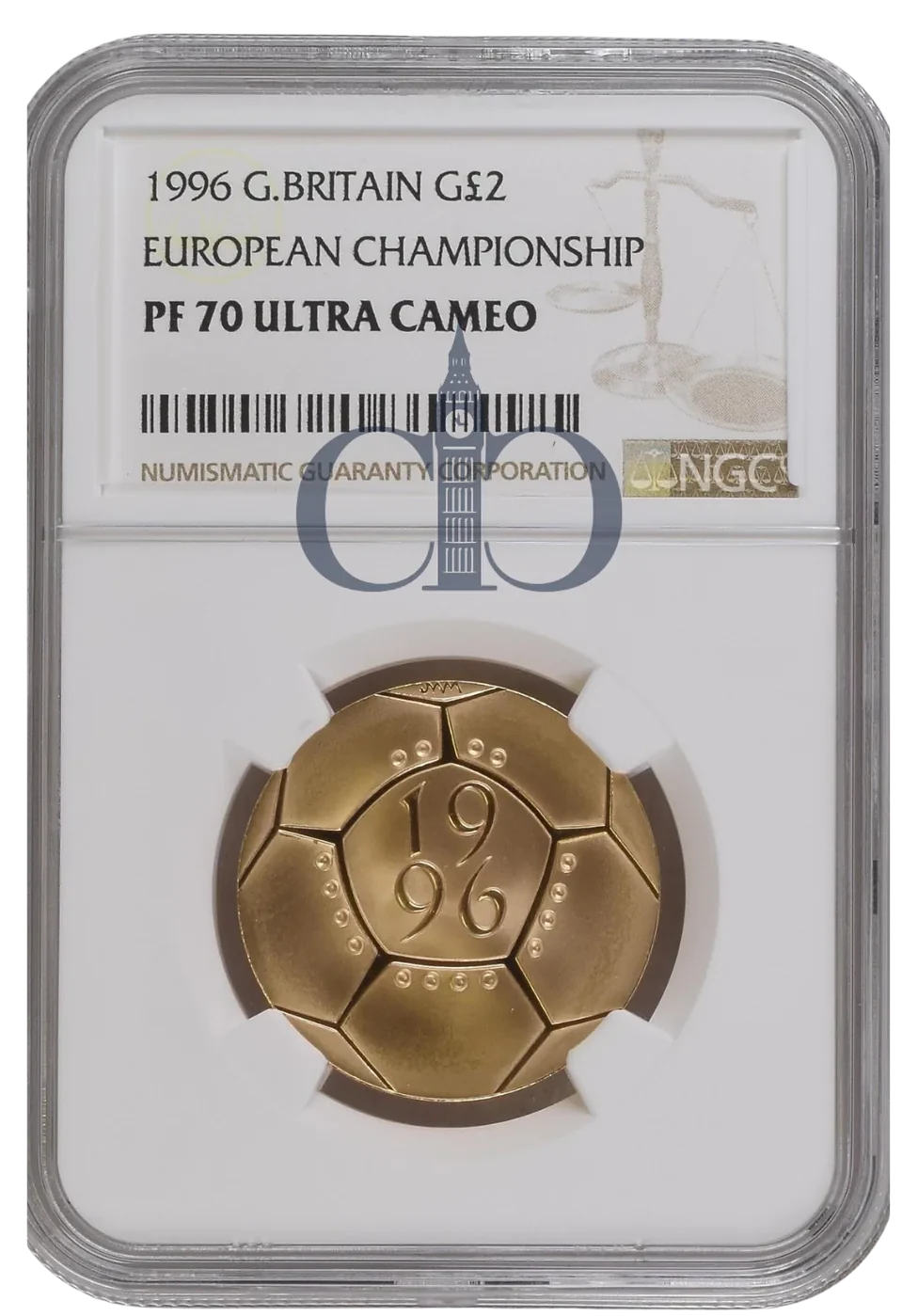 1996 £2 European Championship Proof reverse