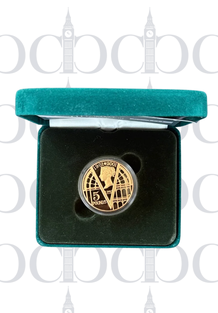2001 £5 100th Anniversary Proof Inc Box & Certificate reverse by Mary Milner-Dickens
