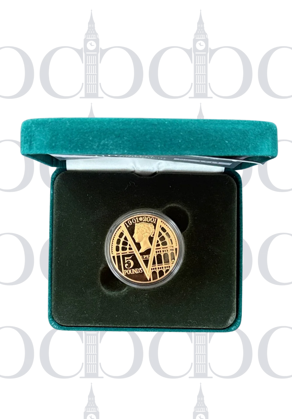 2001 £5 100th Anniversary Proof Inc Box & Certificate reverse by Mary Milner-Dickens