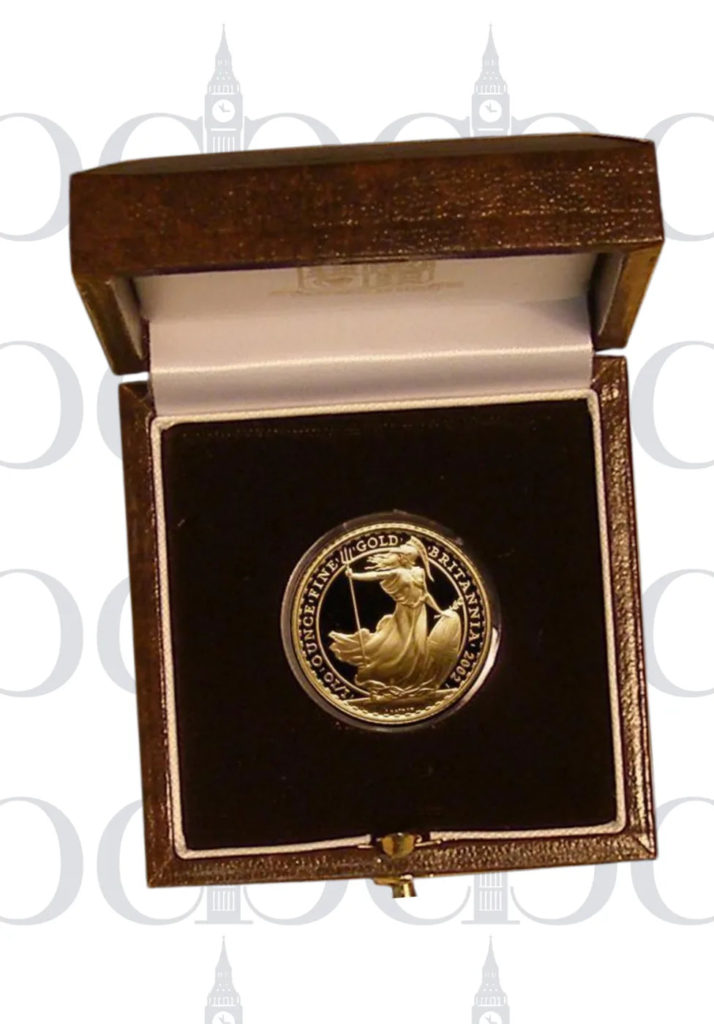 2002 Britannia £25 1/4oz Gold Proof reverse by Philip Nathan
