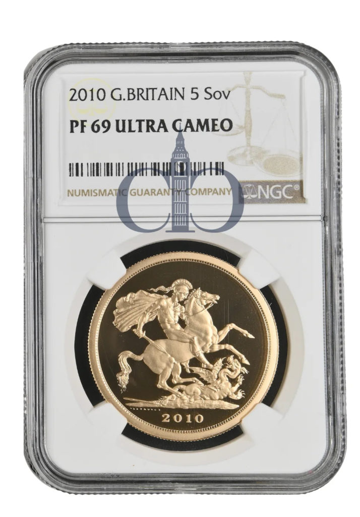 2010 £5 Proof reverse