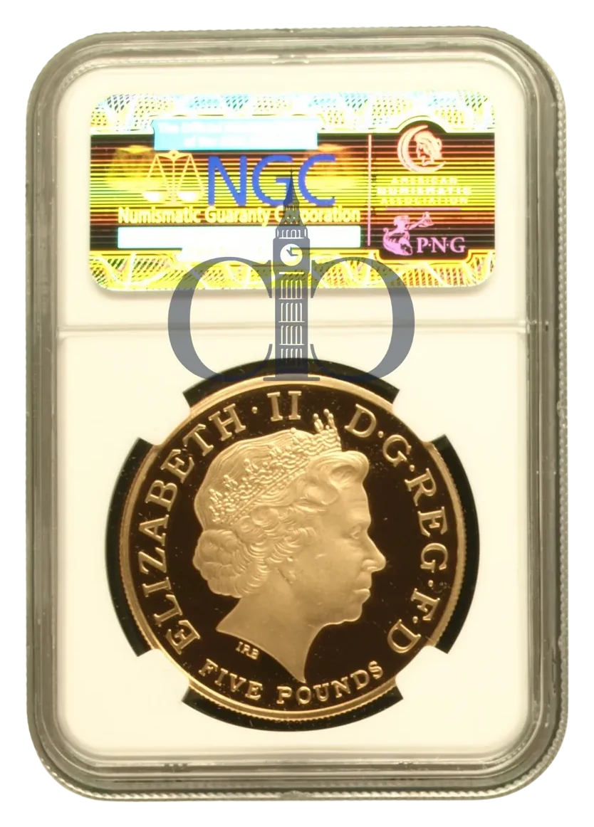 2011 £5 Countdown to London Olympics Proof obverse by Ian Rank-Broadley