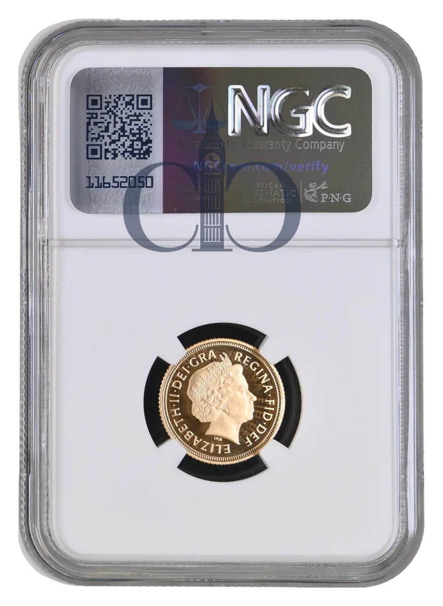 2012 Gold Proof Diamond Jubilee Half Sovereign obverse by Ian Rank-Broadley