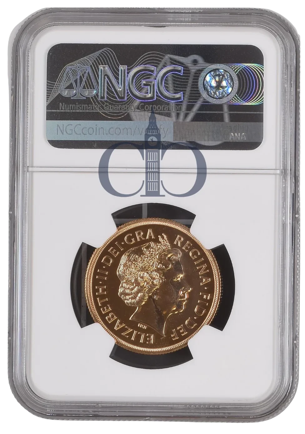 2014 £2 Sovereign Unfrosted Die Obverse Proof obverse