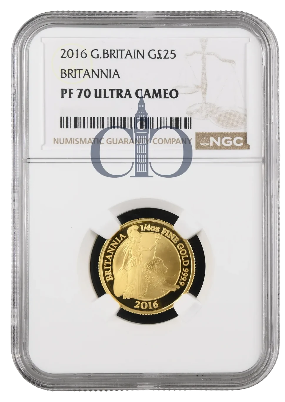 2016 1/4oz Britannia Proof reverse