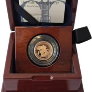 2017 Half Sovereign 200th Anniversary Proof in its Royal Mint presentation box with certificate of authenticity, the reverse showing Pistrucci's Saint George within the garter border