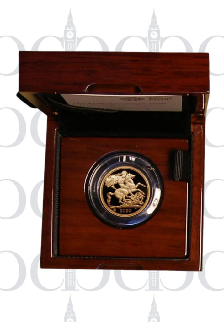 2020 George III 200th Anniversary Half Sovereign Gold Proof reverse by Benedetto Pistrucci
