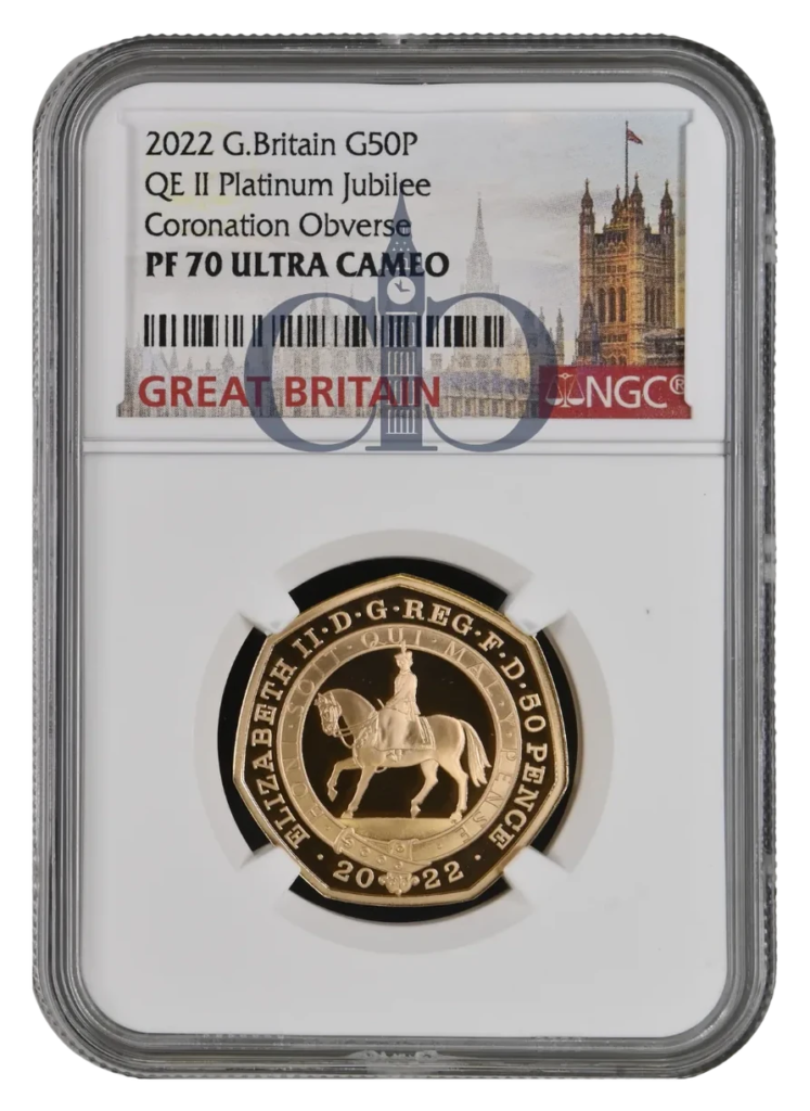 2022 50p Platinum Jubilee Coronation Obv reverse