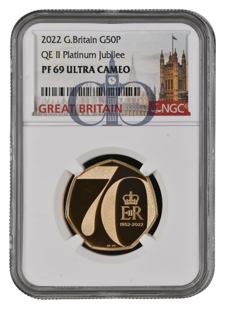 2022 50p Platinum Jubilee Proof reverse