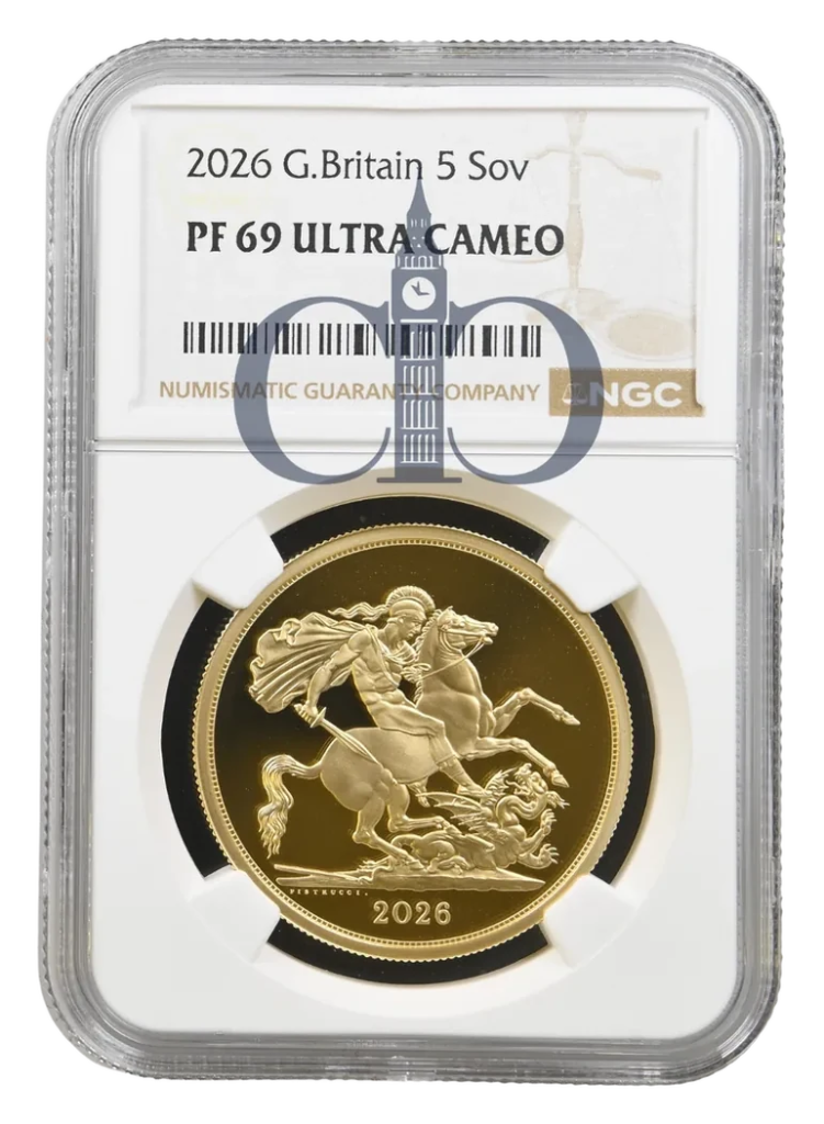 2026 £5 Gold Proof Sovereign reverse