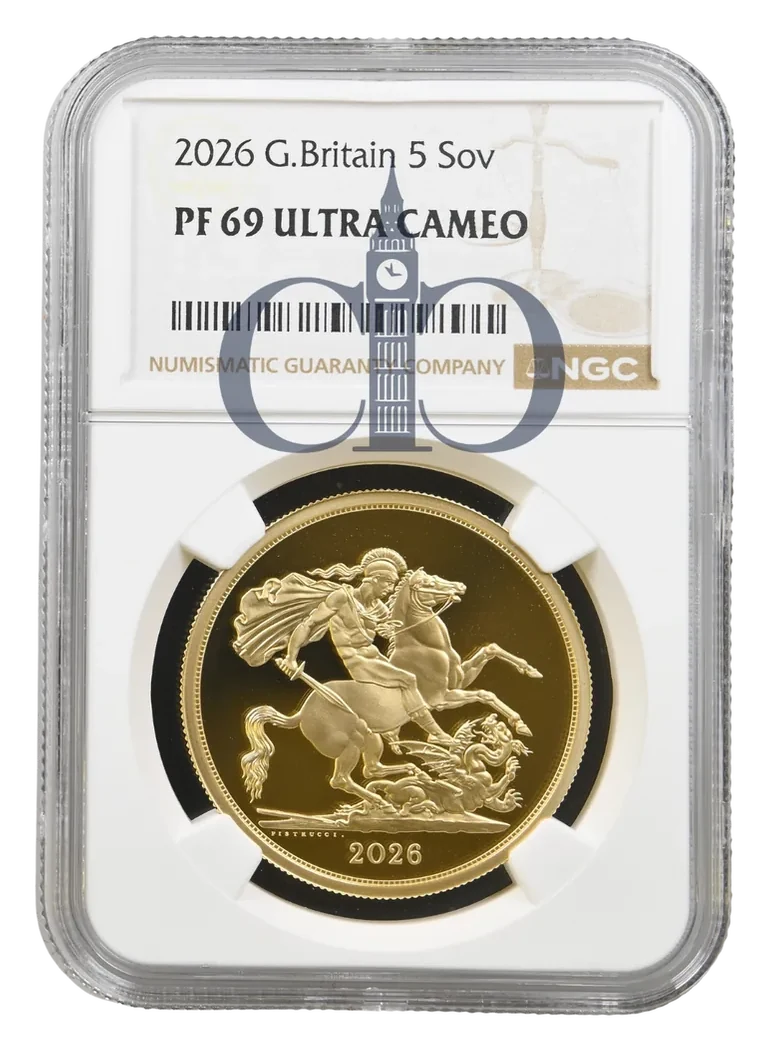2026 £5 Gold Proof Sovereign reverse