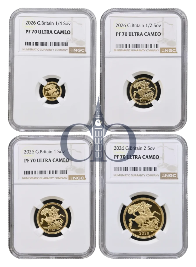 2026 Four Coin Gold Proof Sovereign Set reverse