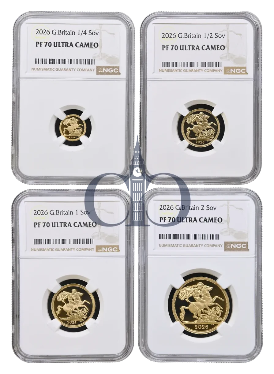 2026 Four Coin Gold Proof Sovereign Set reverse