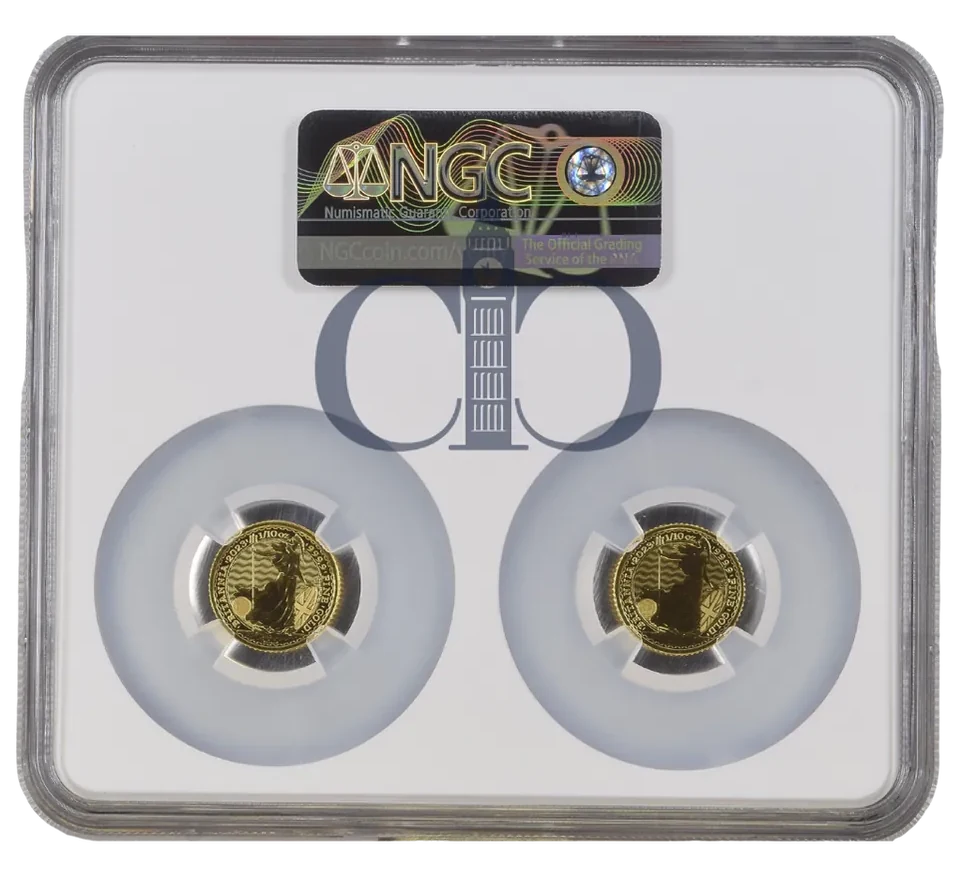 Final QEII & First KCIII 2023 £10 Britannia Set obverse